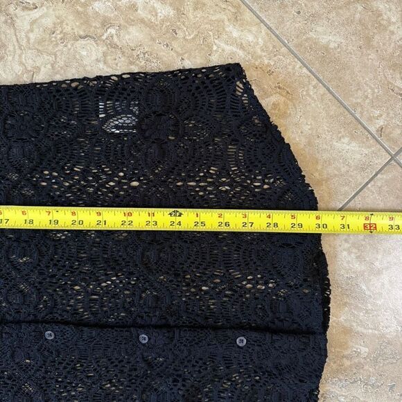 Denim & Supply Ralph Lauren Black Lace Button Down Shirt size Large - Picture 10 of 10